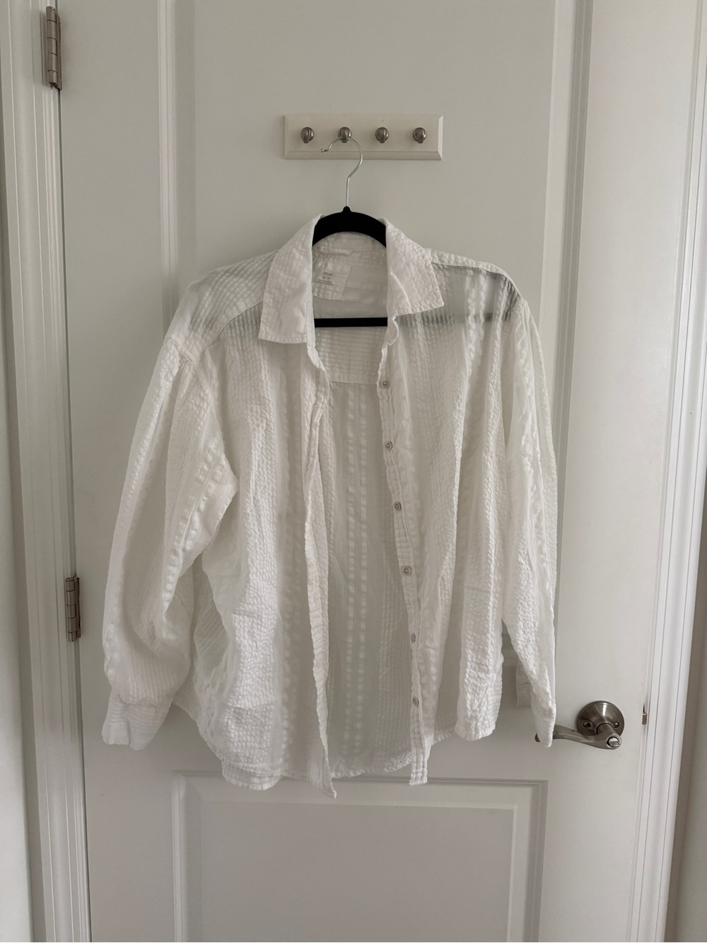 Aerie White Oversized Button-Up Shirt Size XS